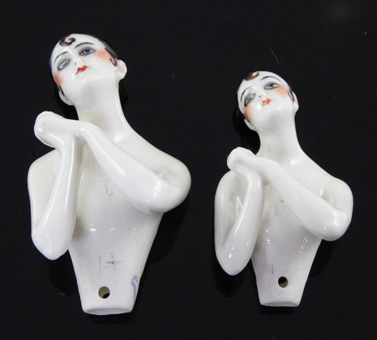 Two Dressel and Kister porcelain doll torsos, 1920s, 6cm & 7.1cm